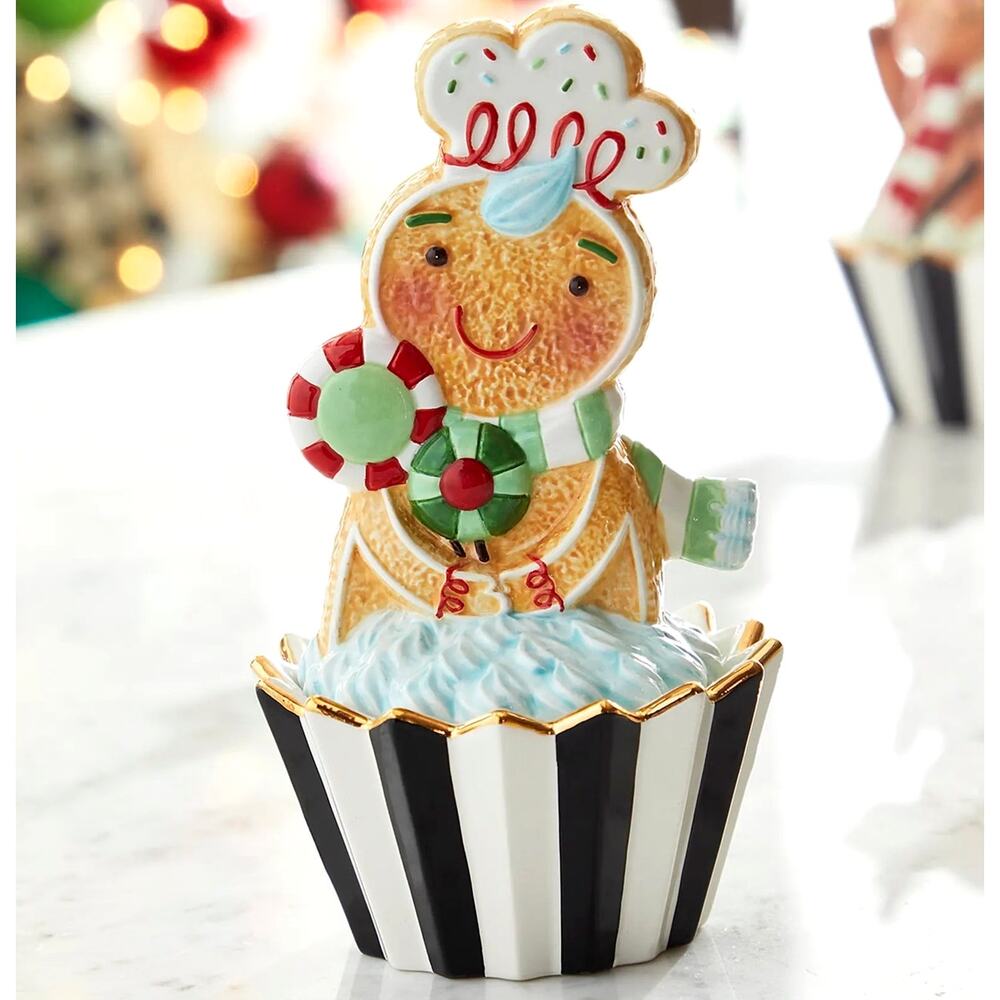 MacKenzie-Childs Holiday Sweets Gingerbread Cupcake Box New